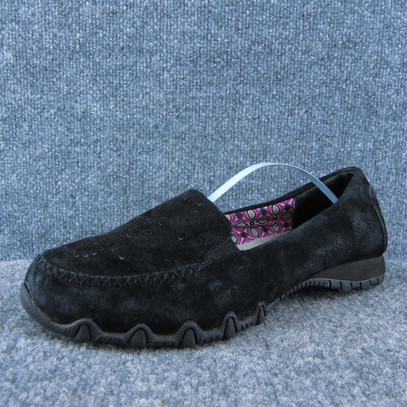 Skechers Relaxed Fit Women Slip-On Shoes Black Leather Slip On Size 8.5‎ Medium - Picture 1 of 10